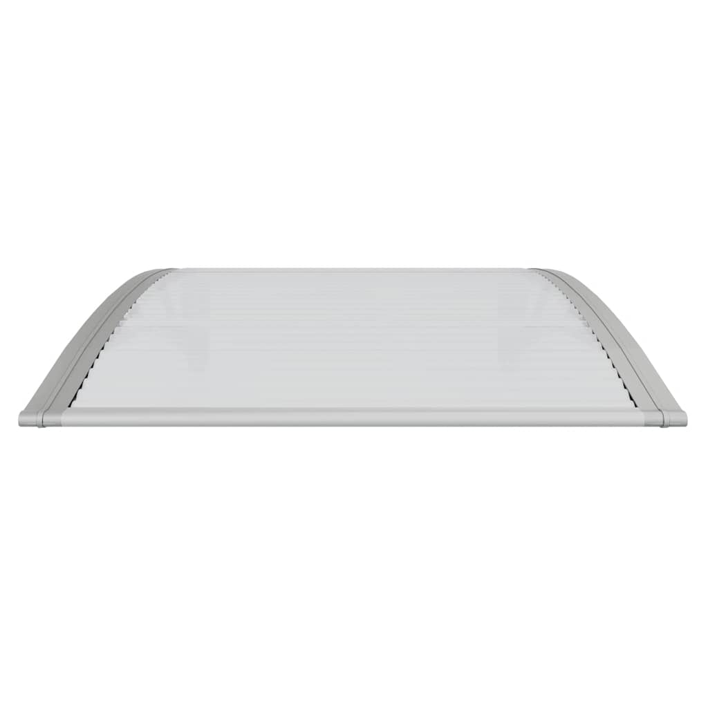 Stříška na dveře šedá a průhledná 100 x 75 cm polykarbonát