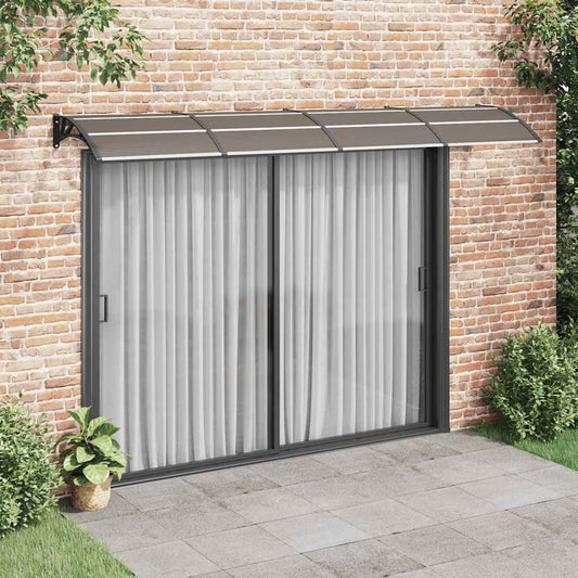 Vchodová stříška černá a průhledná 350 x 75 cm polykarbonát