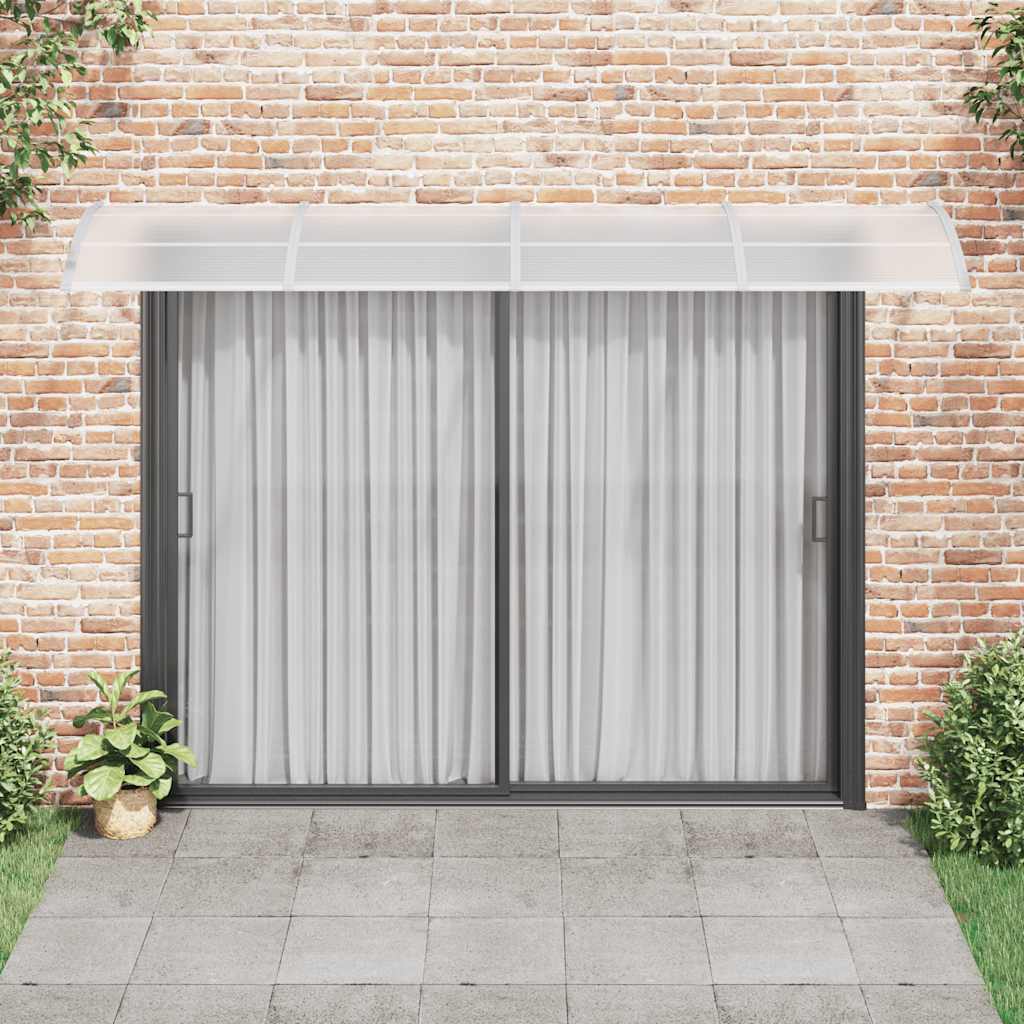 Vchodová stříška šedá a průhledná 350 x 75 cm polykarbonát