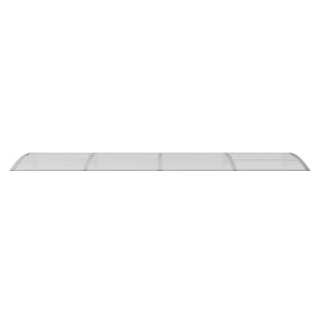 Vchodová stříška šedá a průhledná 350 x 75 cm polykarbonát