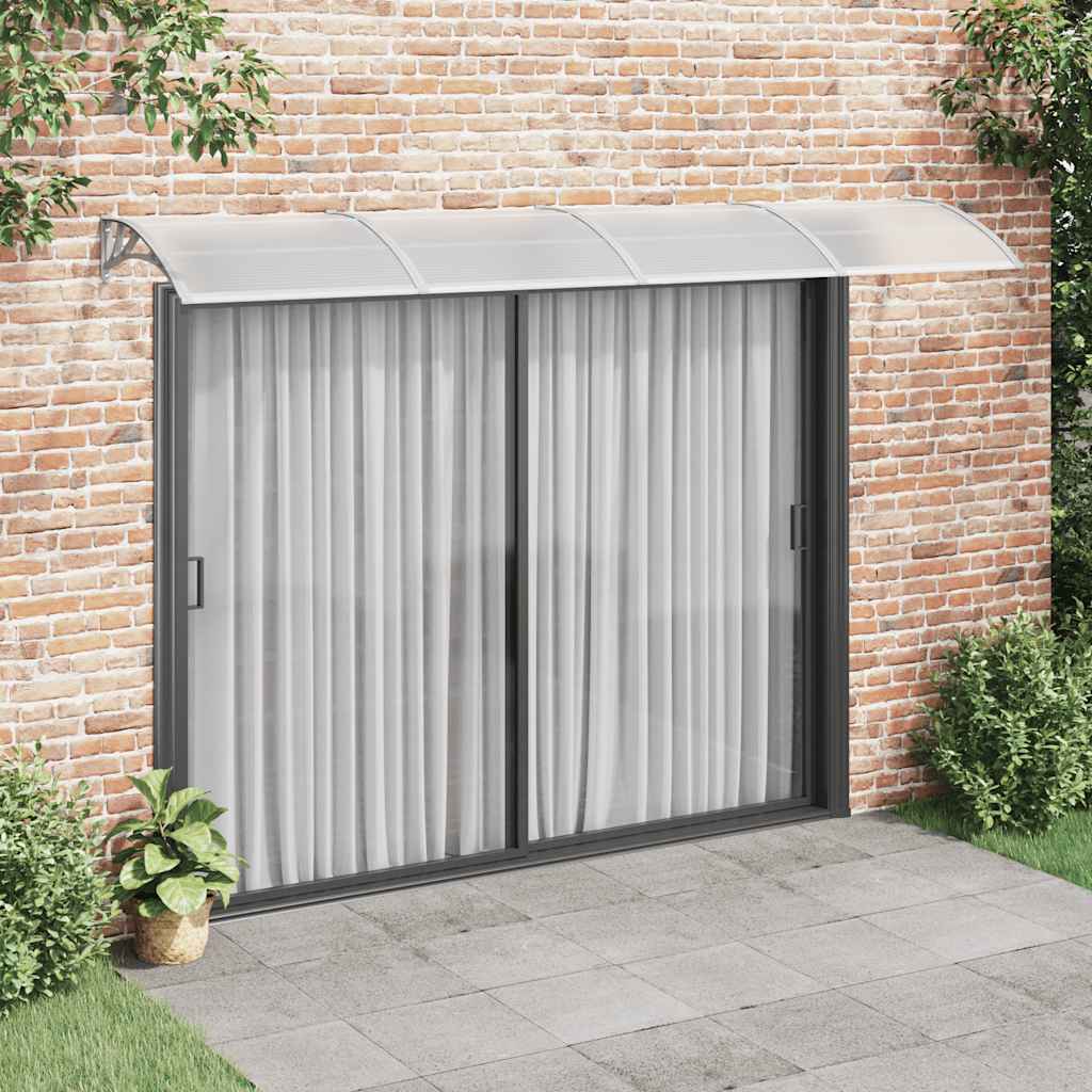 Vchodová stříška šedá a průhledná 350 x 75 cm polykarbonát
