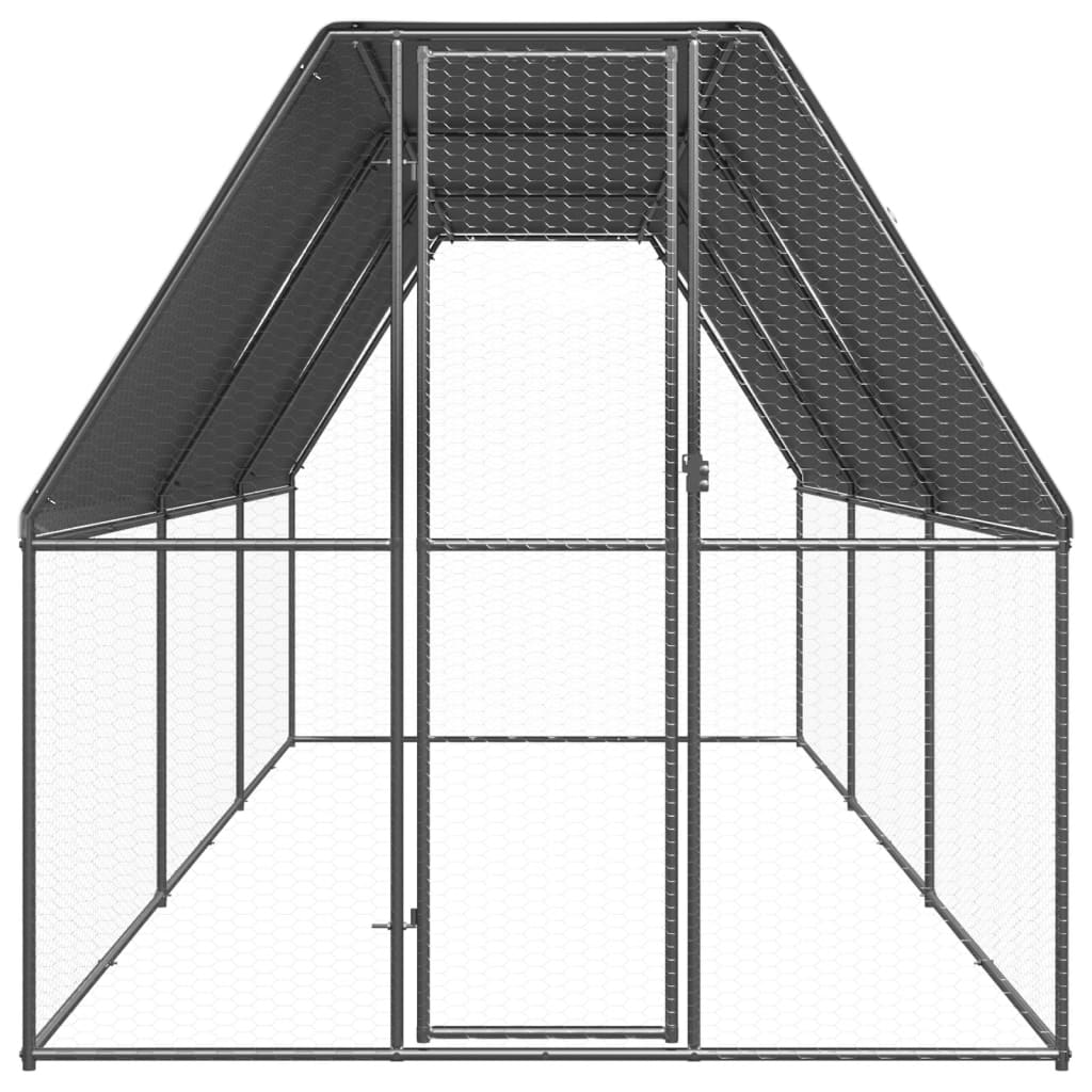 Venkovní klec pro kuřata 2 x 6 x 2 m pozinkovaná ocel