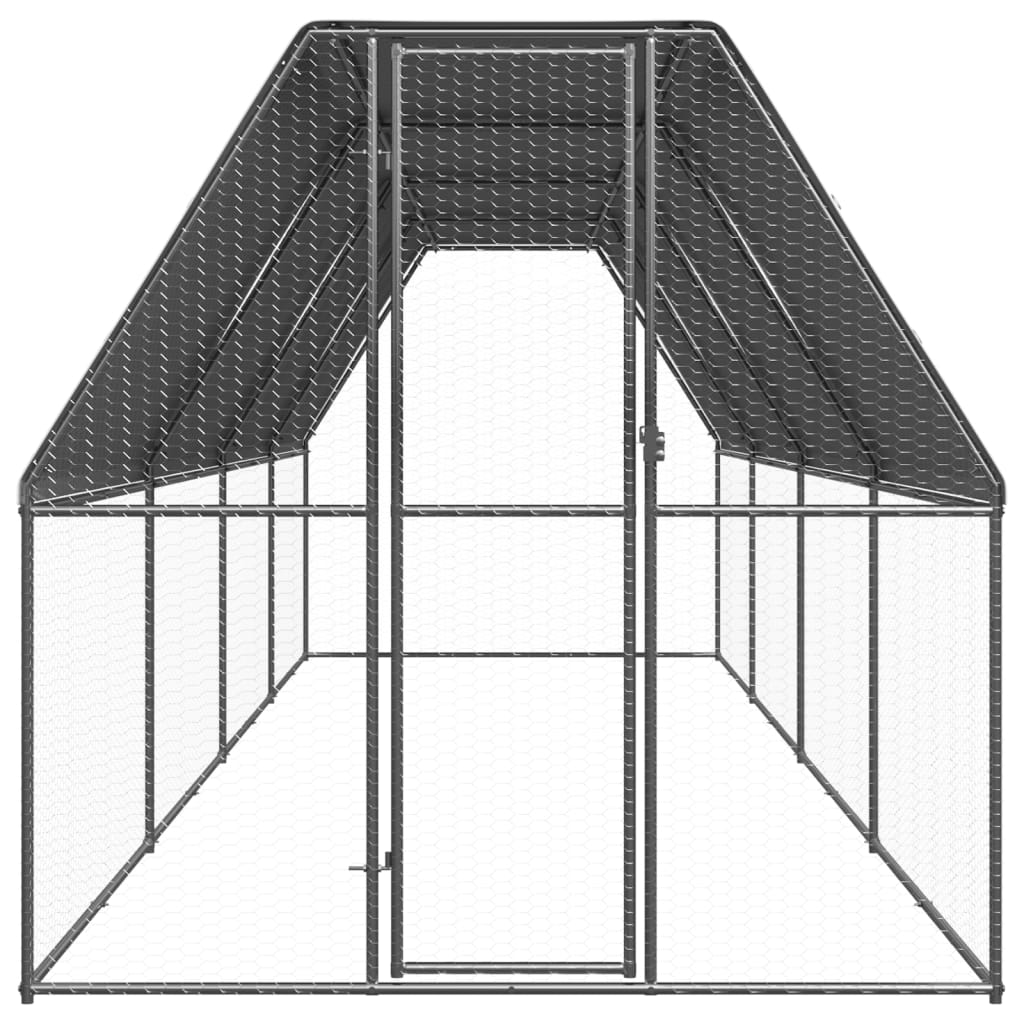 Venkovní klec pro kuřata 2x8x2 m pozinkovaná ocel