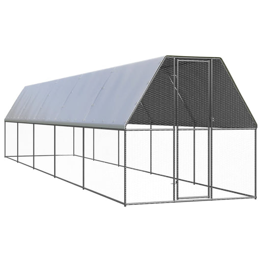 Venkovní klec pro kuřata 2x10x2 m pozinkovaná ocel