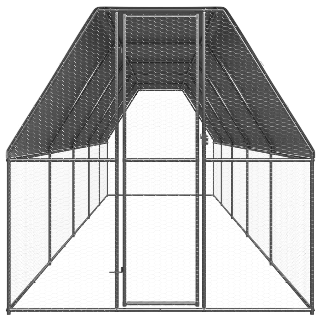 Venkovní klec pro kuřata 2x10x2 m pozinkovaná ocel