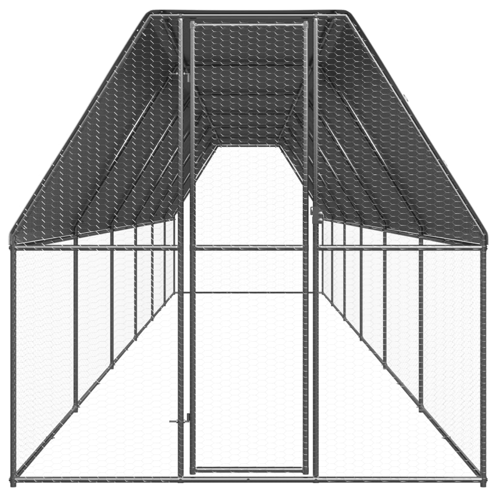 Venkovní klec pro kuřata 2x12x2 m pozinkovaná ocel