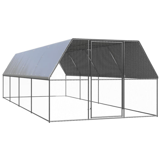 Venkovní klec pro kuřata 3 x 8 x 2 m pozinkovaná ocel