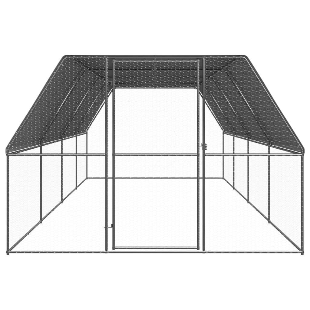 Venkovní klec pro kuřata 3 x 8 x 2 m pozinkovaná ocel