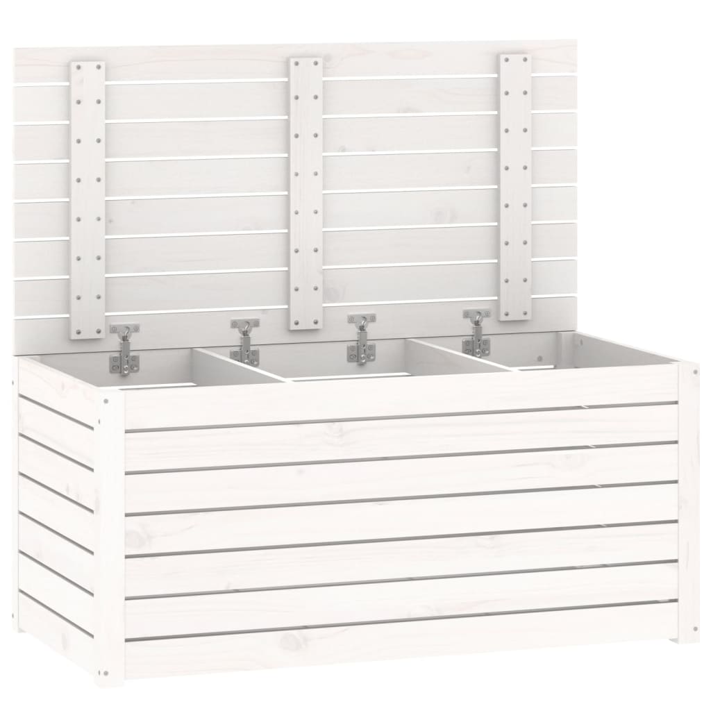 Zahradní box bílý 101 x 50,5 x 46,5 cm masivní borové dřevo