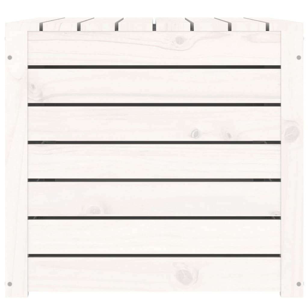 Zahradní box bílý 101 x 50,5 x 46,5 cm masivní borové dřevo
