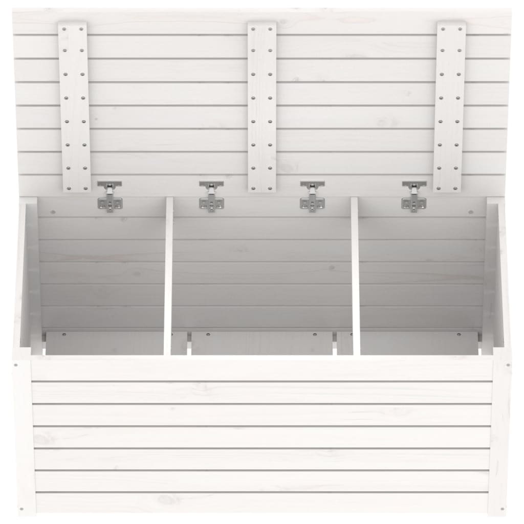 Zahradní box bílý 101 x 50,5 x 46,5 cm masivní borové dřevo