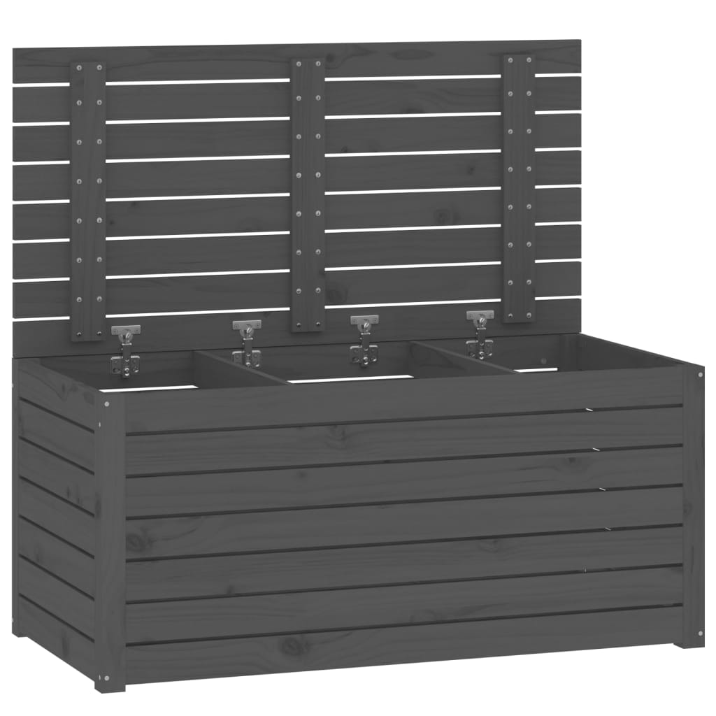 Zahradní box šedý 101 x 50,5 x 46,5 cm masivní borové dřevo