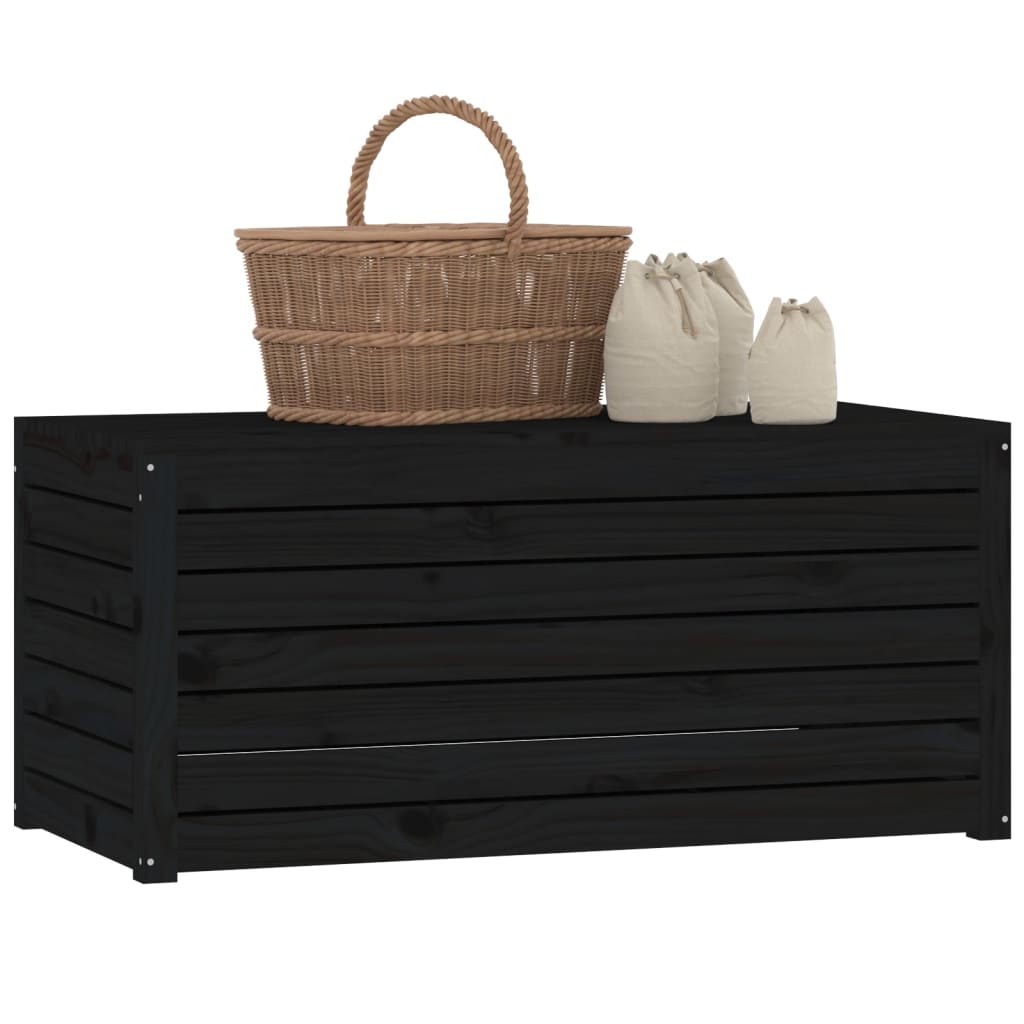 Zahradní box černý 101 x 50,5 x 46,5 cm masivní borové dřevo