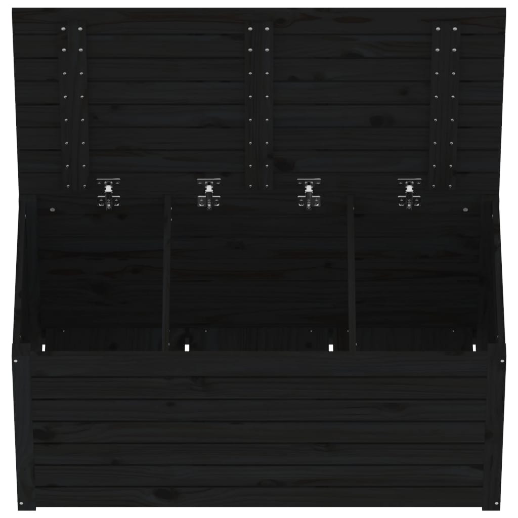 Zahradní box černý 101 x 50,5 x 46,5 cm masivní borové dřevo