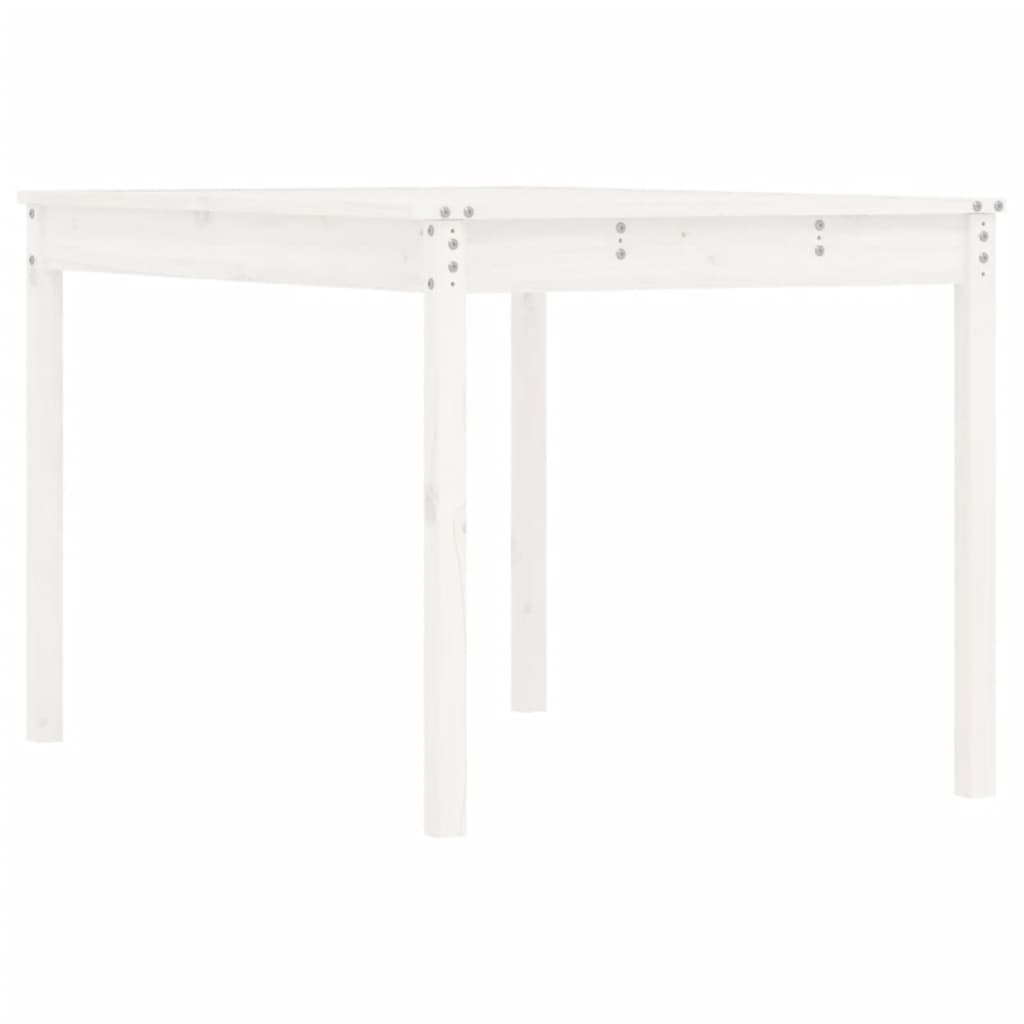 Zahradní stůl bílý 121 x 82,5 x 76 cm masivní borové dřevo