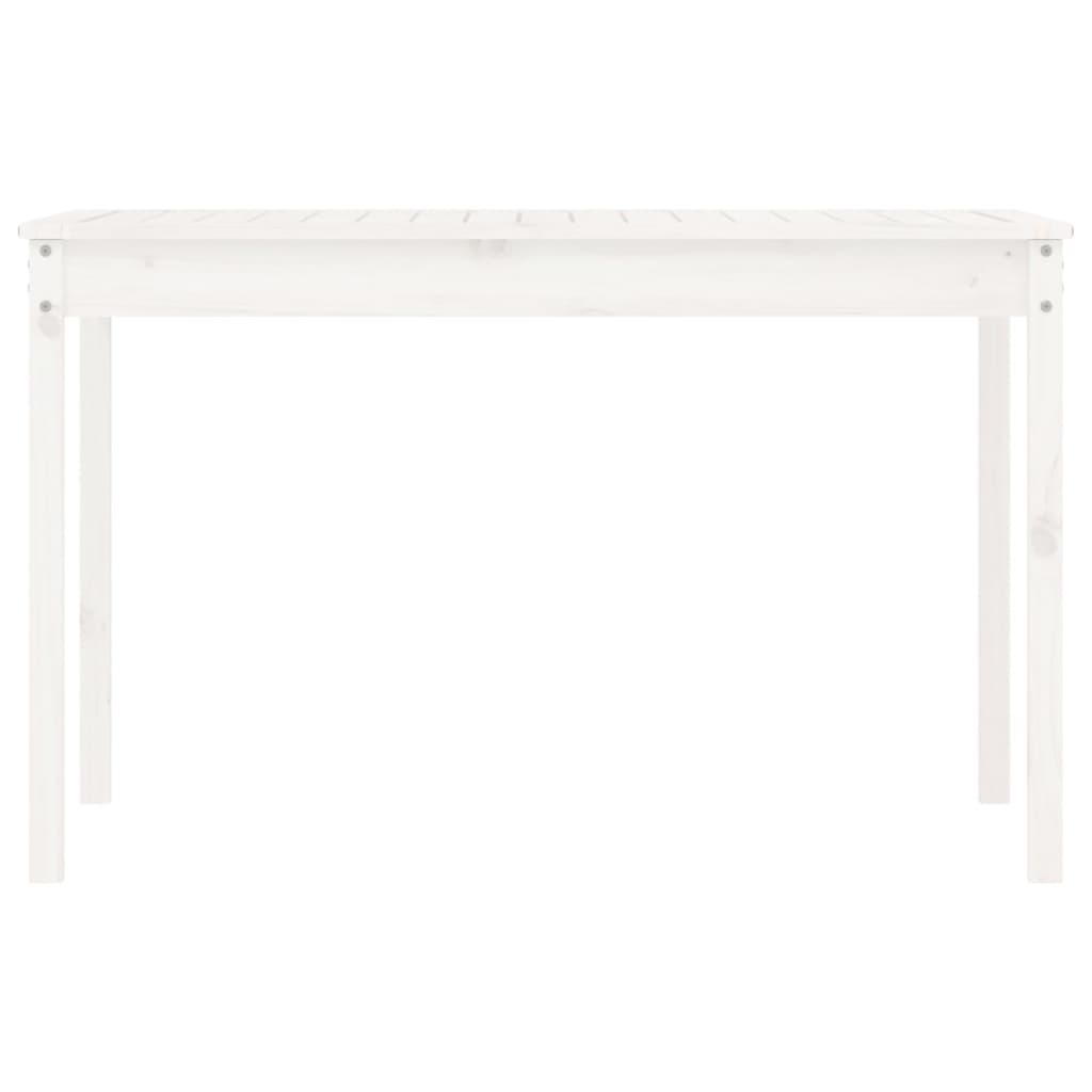 Zahradní stůl bílý 121 x 82,5 x 76 cm masivní borové dřevo
