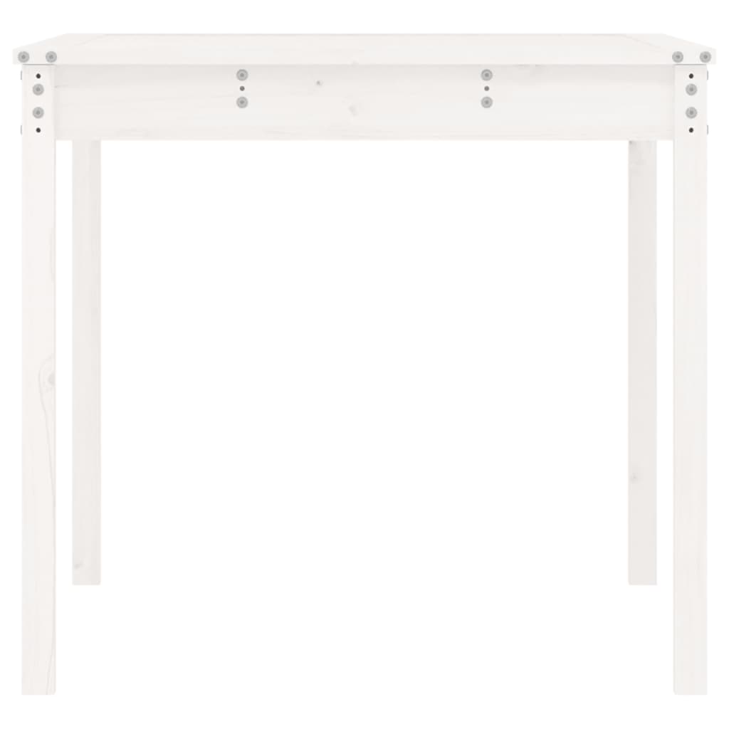 Zahradní stůl bílý 121 x 82,5 x 76 cm masivní borové dřevo
