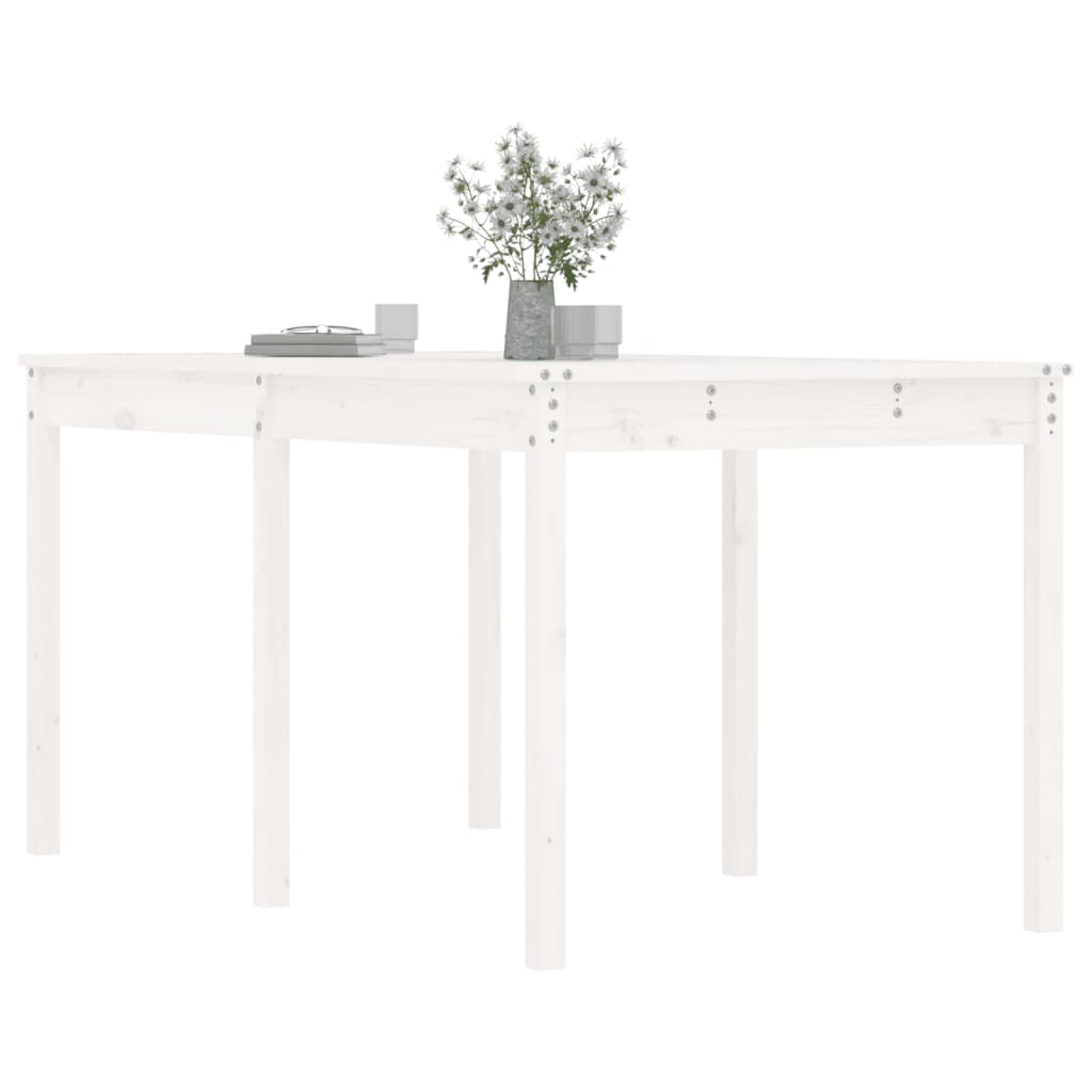 Zahradní stůl bílý 159,5 x 82,5 x 76 cm masivní borové dřevo