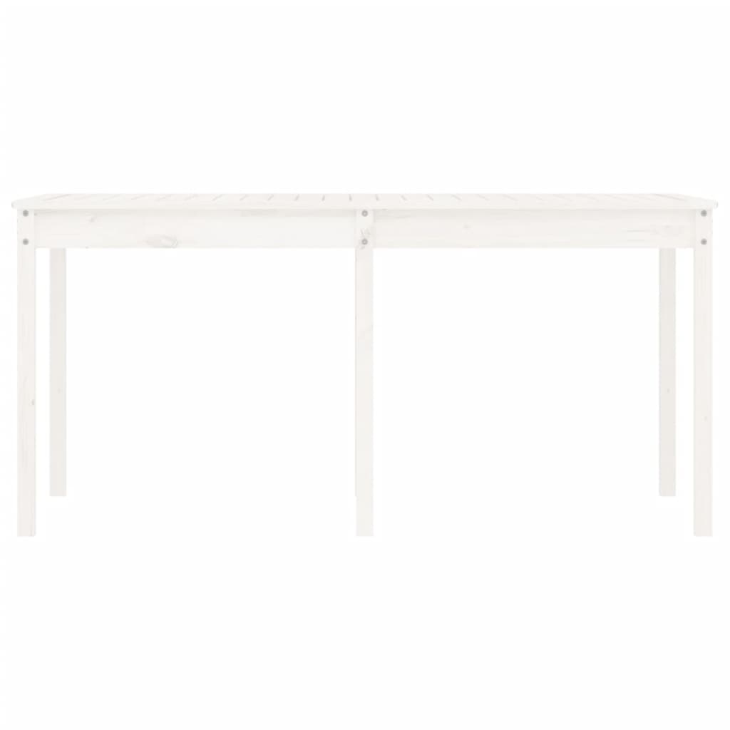 Zahradní stůl bílý 159,5 x 82,5 x 76 cm masivní borové dřevo