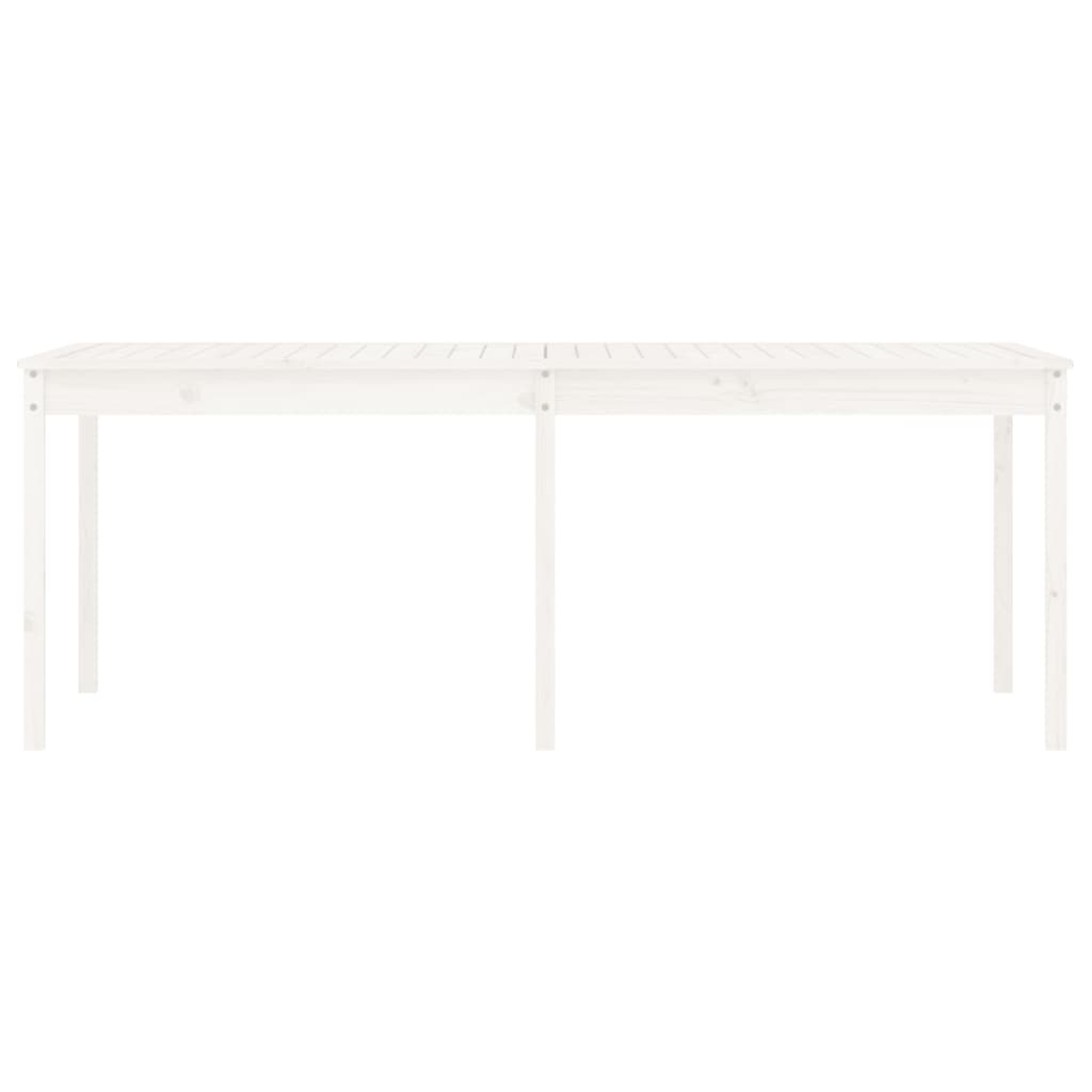 Zahradní stůl bílý 203,5 x 100 x 76 cm masivní borové dřevo