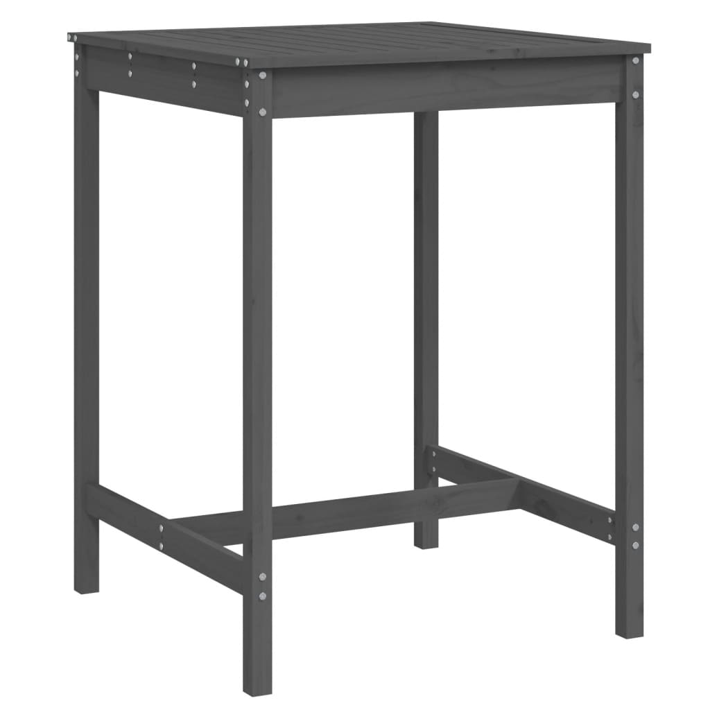 Zahradní stůl šedý 82,5 x 82,5 x 110 cm masivní borové dřevo