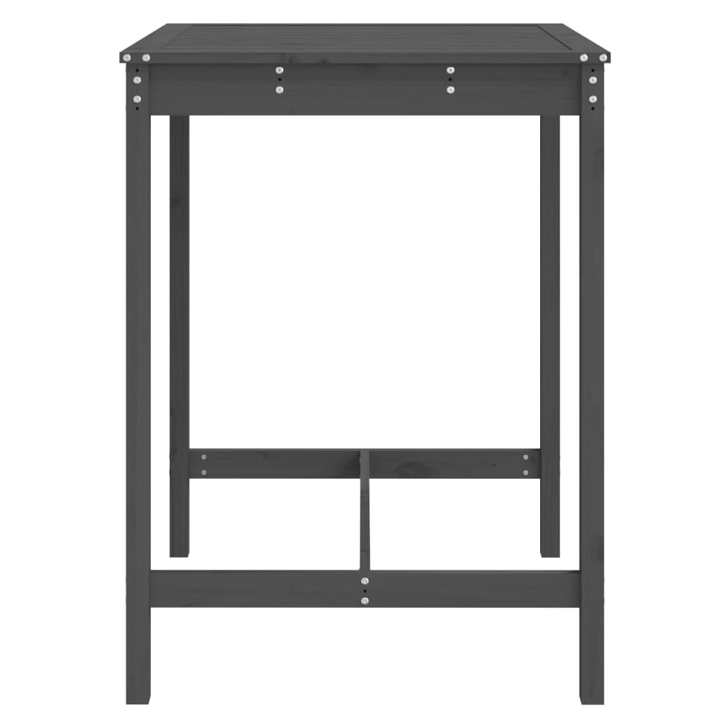 Zahradní stůl šedý 82,5 x 82,5 x 110 cm masivní borové dřevo