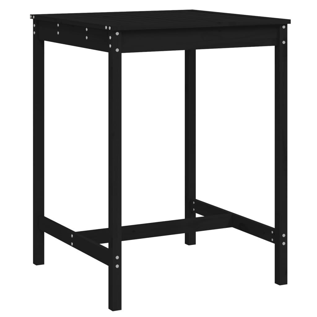 Zahradní stůl černý 82,5 x 82,5 x 110 cm masivní borové dřevo