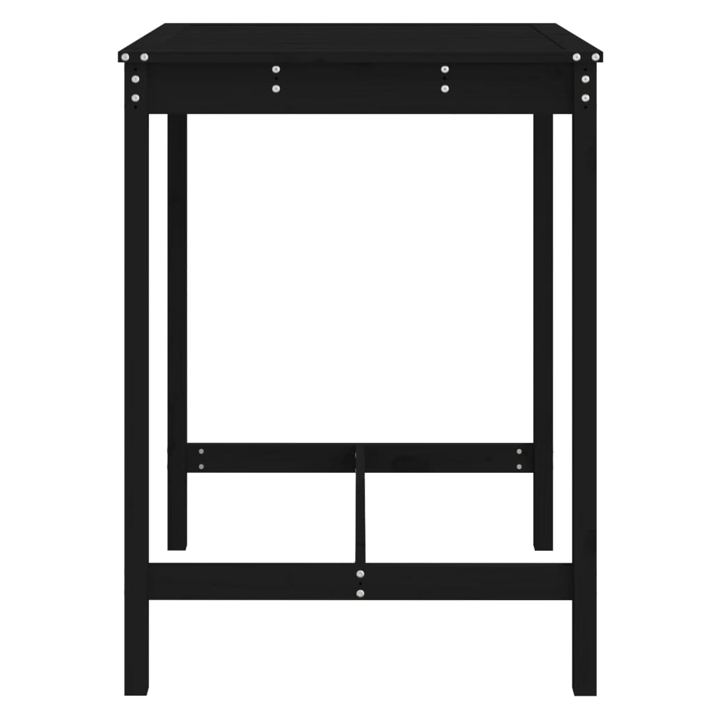 Zahradní stůl černý 82,5 x 82,5 x 110 cm masivní borové dřevo