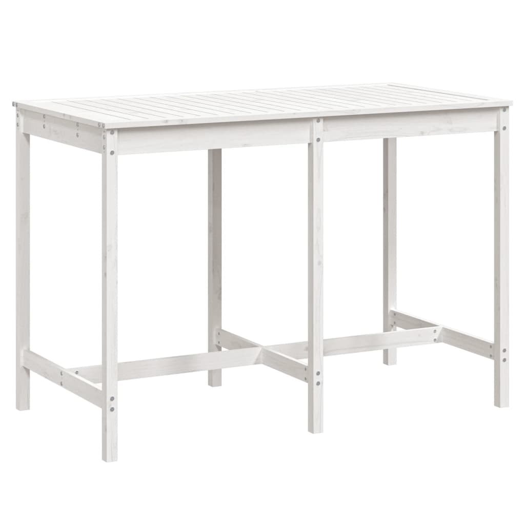 Zahradní stůl bílý 159,5 x 82,5 x 110 cm masivní borové dřevo