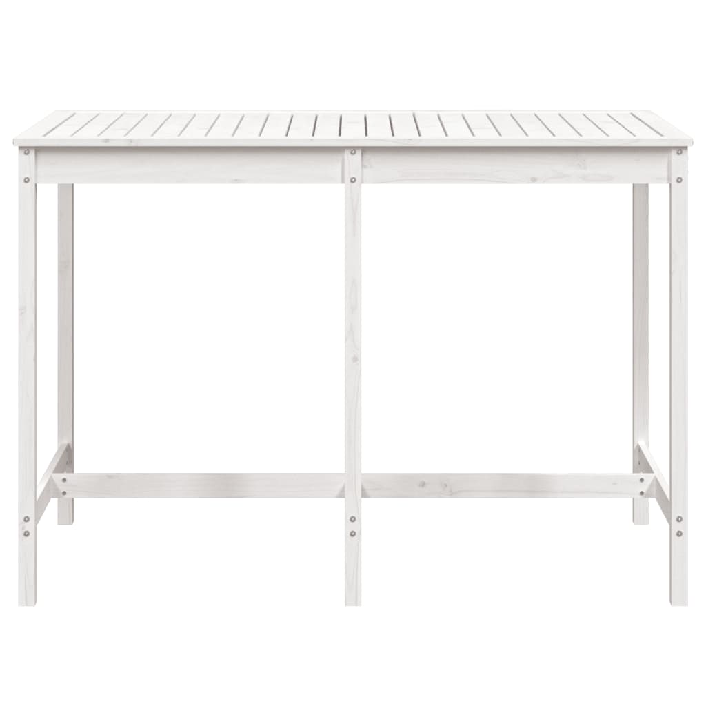 Zahradní stůl bílý 159,5 x 82,5 x 110 cm masivní borové dřevo