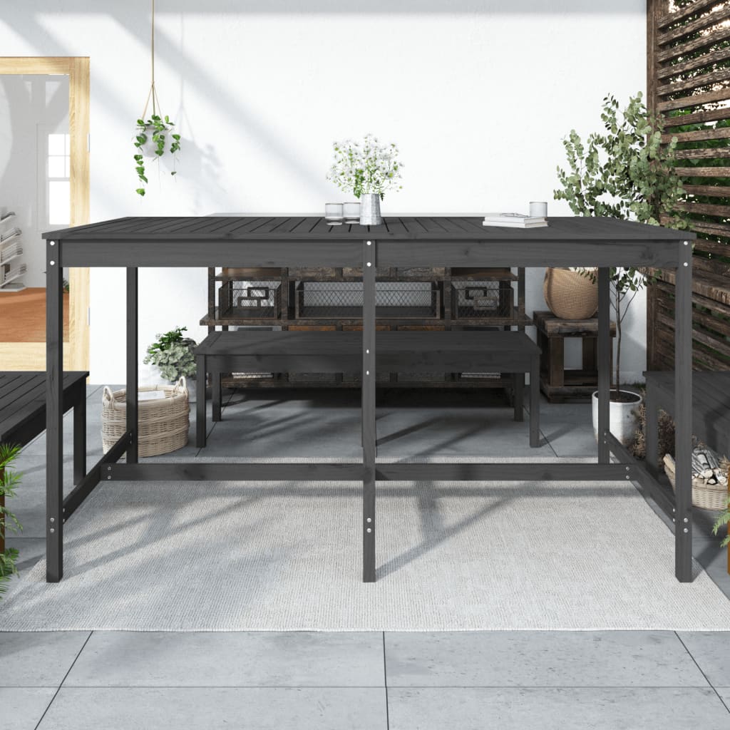 Zahradní stůl šedý 203,5 x 90 x 110 cm masivní borové dřevo