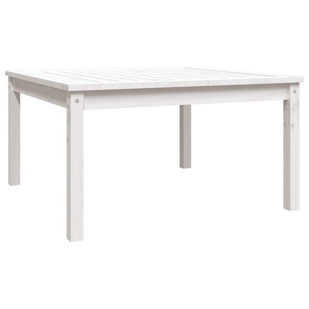 Zahradní stůl bílý 82,5 x 82,5 x 45 cm masivní borové dřevo