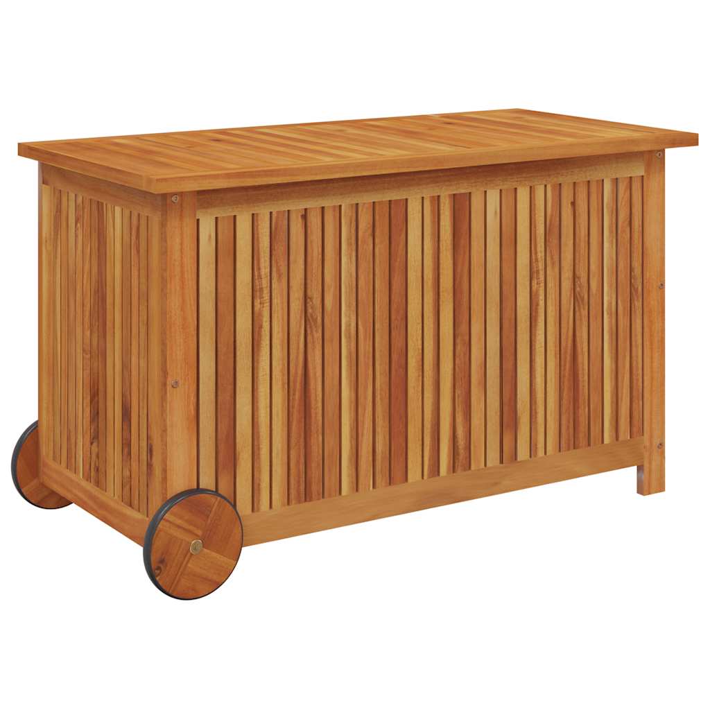 Zahradní úložný box s kolečky 90 x 50 x 58 cm masivní akácie