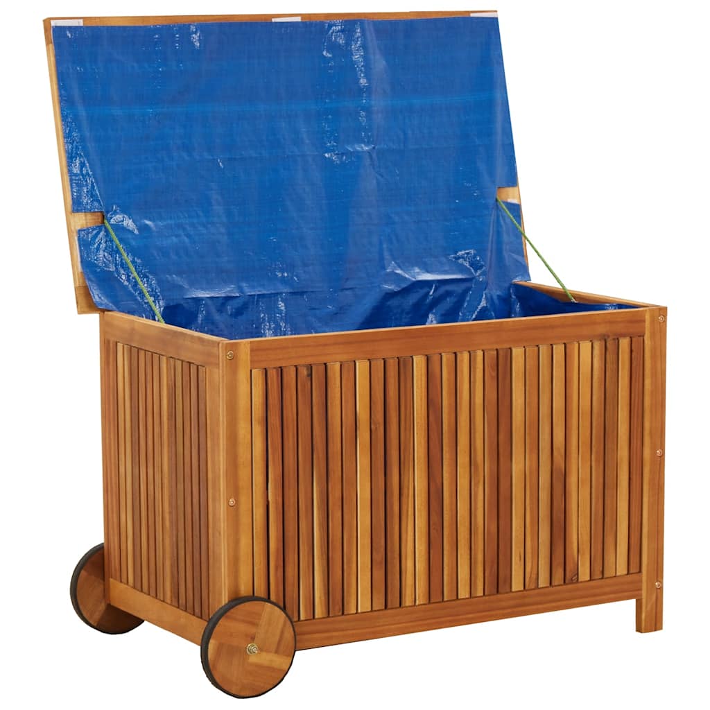 Zahradní úložný box s kolečky 90 x 50 x 58 cm masivní akácie