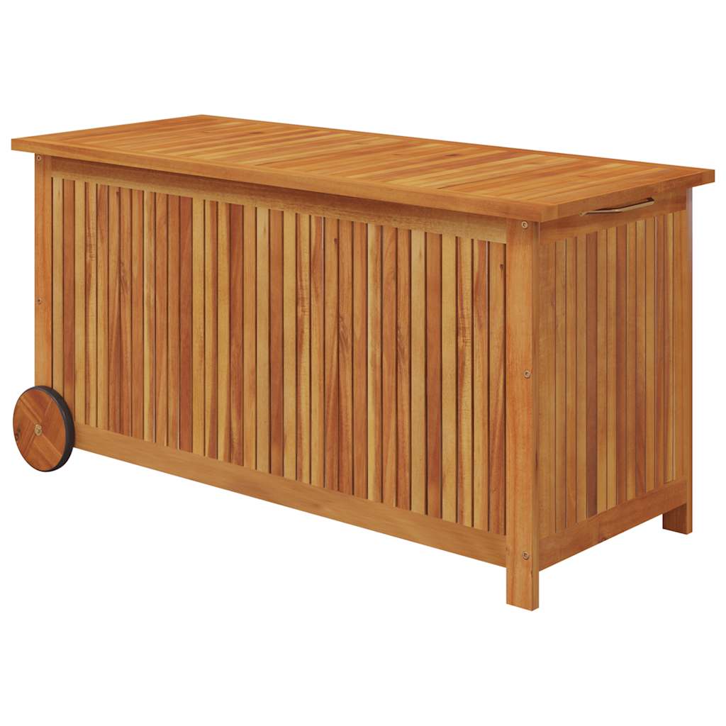 Zahradní úložný box s kolečky 113 x 50 x 58 cm masivní akácie