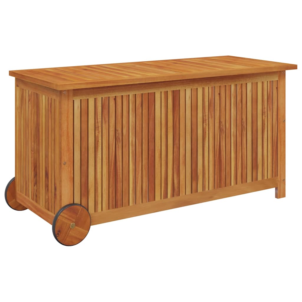 Zahradní úložný box s kolečky 113 x 50 x 58 cm masivní akácie