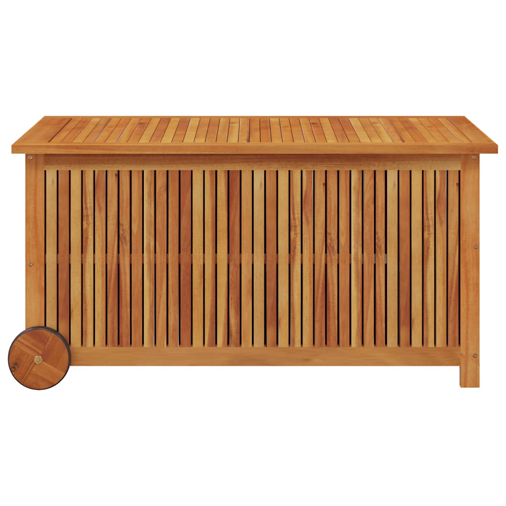 Zahradní úložný box s kolečky 113 x 50 x 58 cm masivní akácie