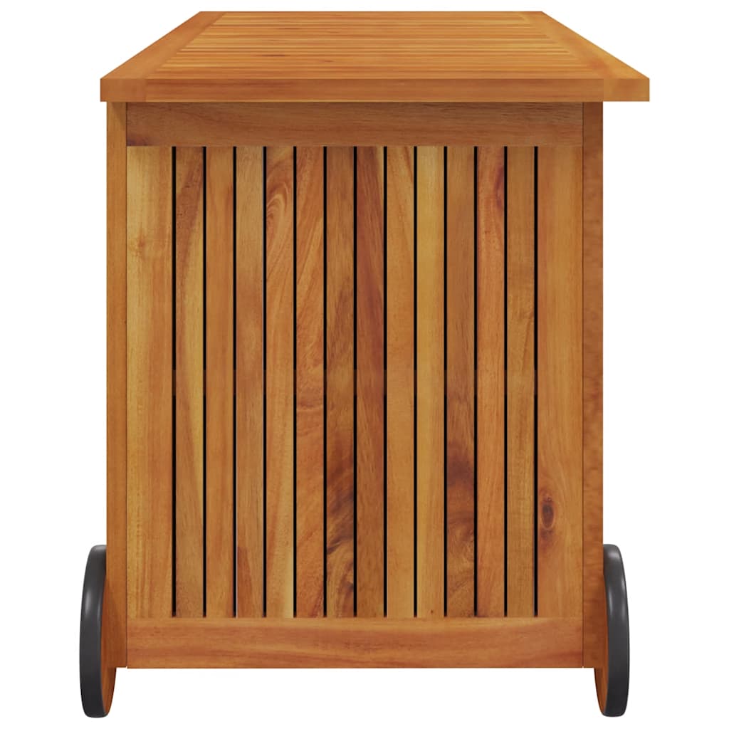 Zahradní úložný box s kolečky 113 x 50 x 58 cm masivní akácie