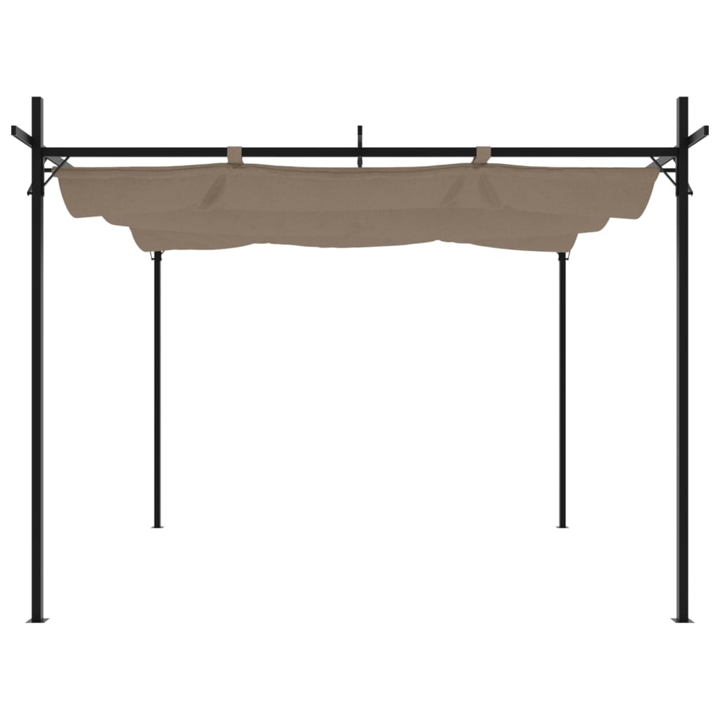 Pergola se zatahovací střechou taupe 295 x 292 x 230 cm