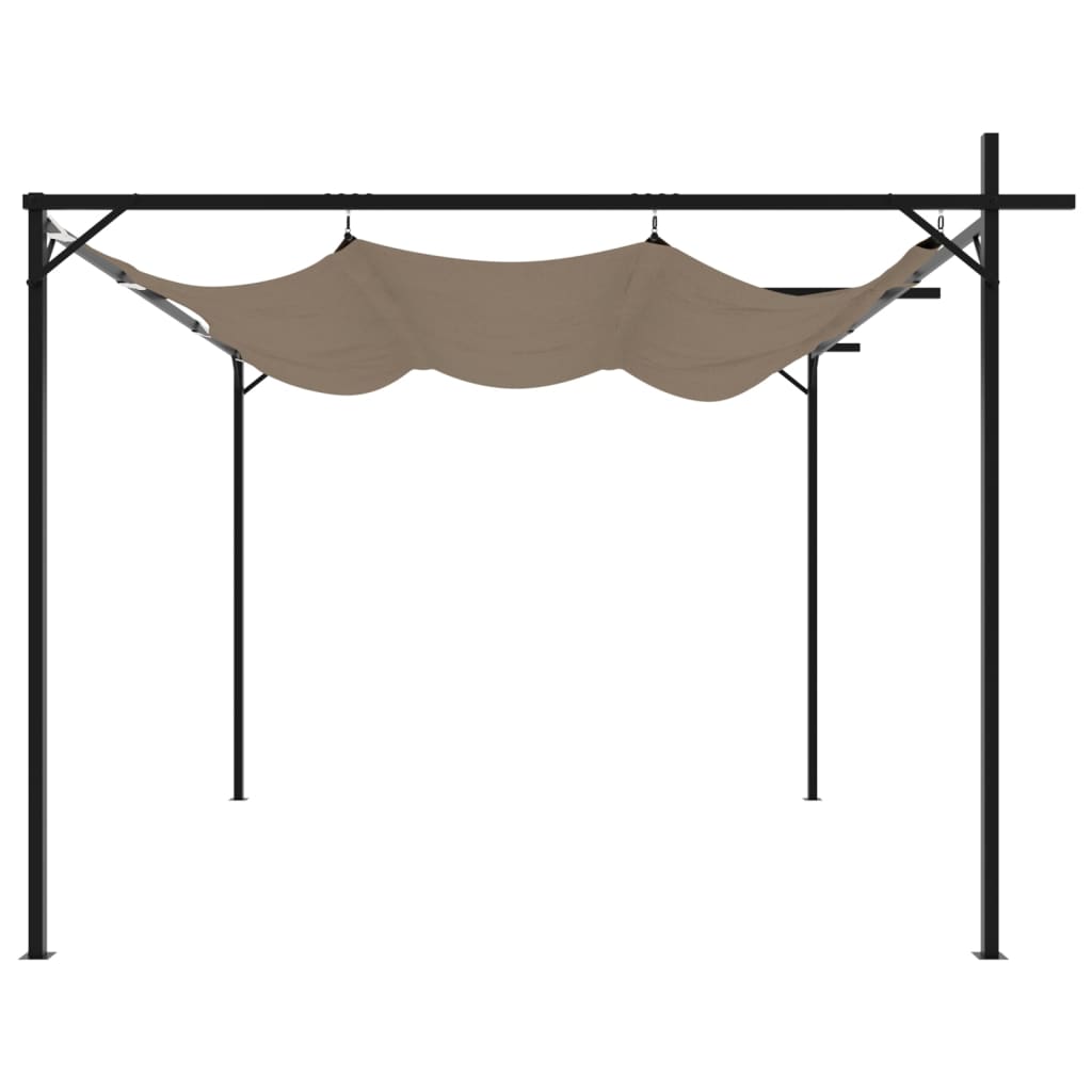 Pergola se zatahovací střechou taupe 295 x 292 x 230 cm