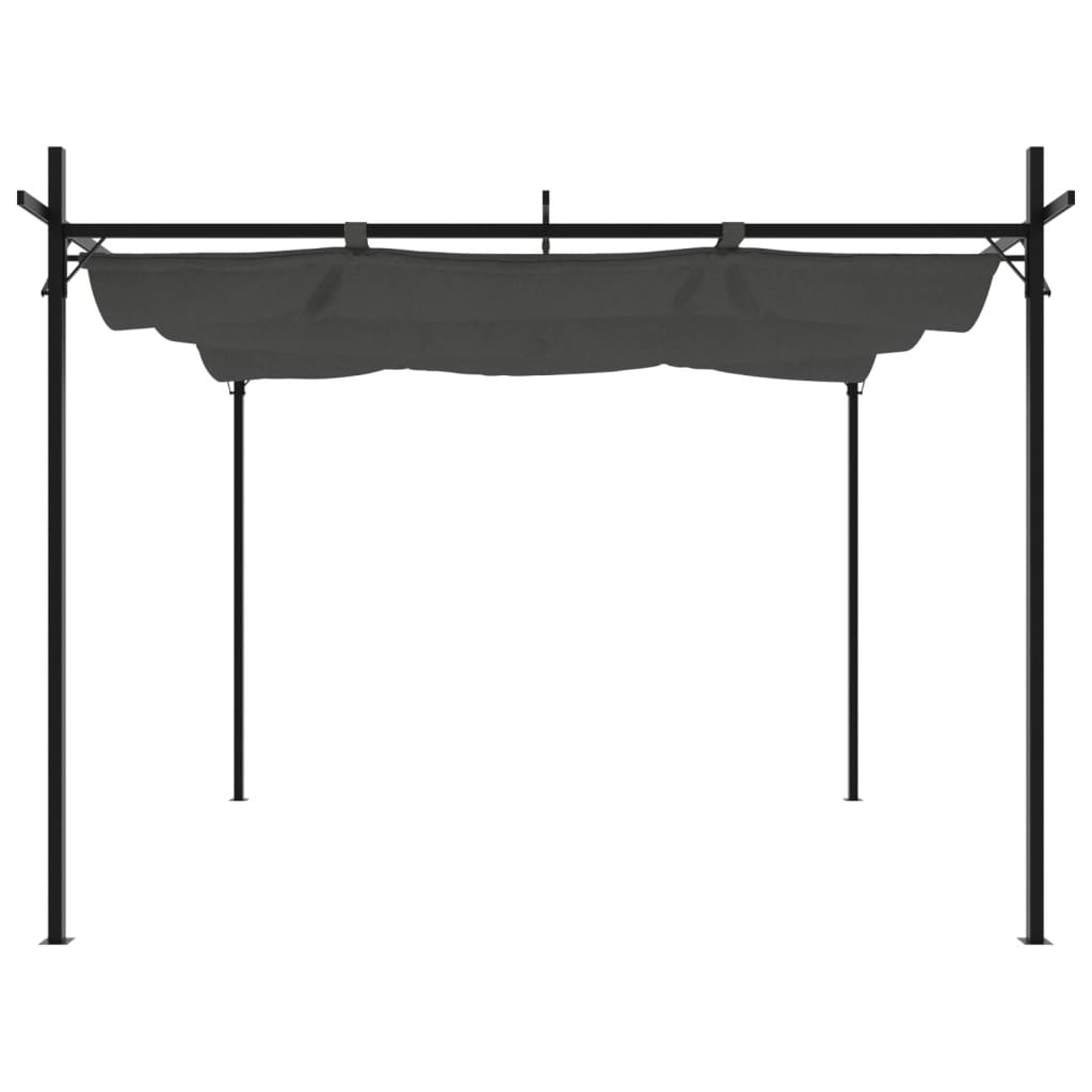 Pergola se zatahovací střechou antracitová 295 x 292 x 230 cm