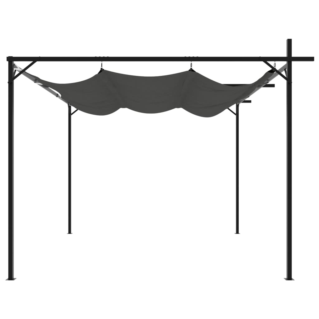 Pergola se zatahovací střechou antracitová 295 x 292 x 230 cm