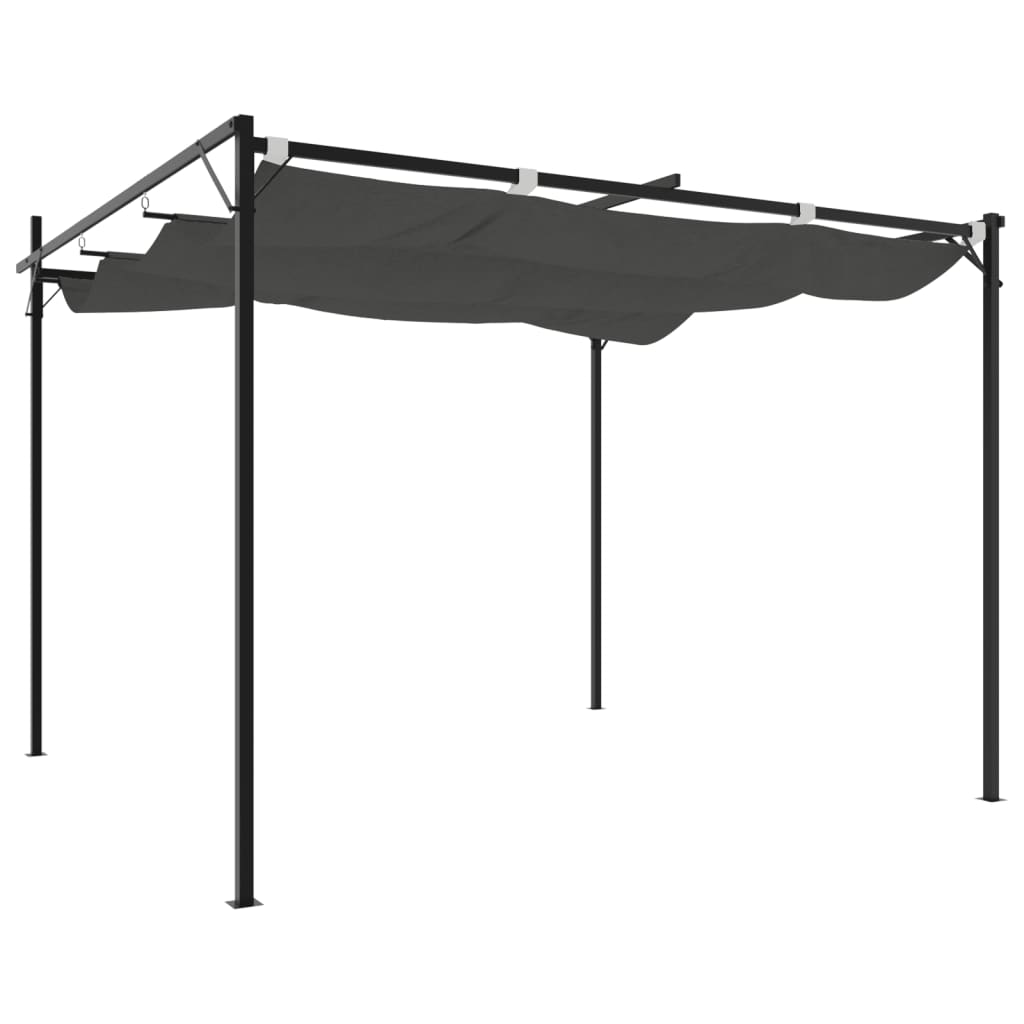 Pergola se zatahovací střechou antracitová 295 x 292 x 230 cm