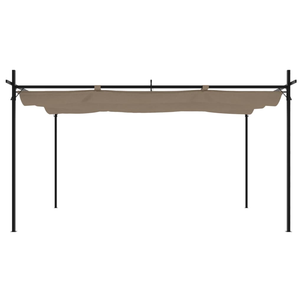 Pergola se zatahovací střechou taupe 395 x 292 x 230 cm