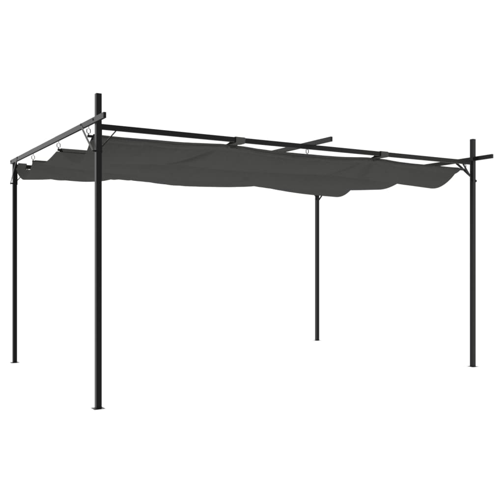 Pergola se zatahovací střechou antracitová 395 x 292 x 230 cm