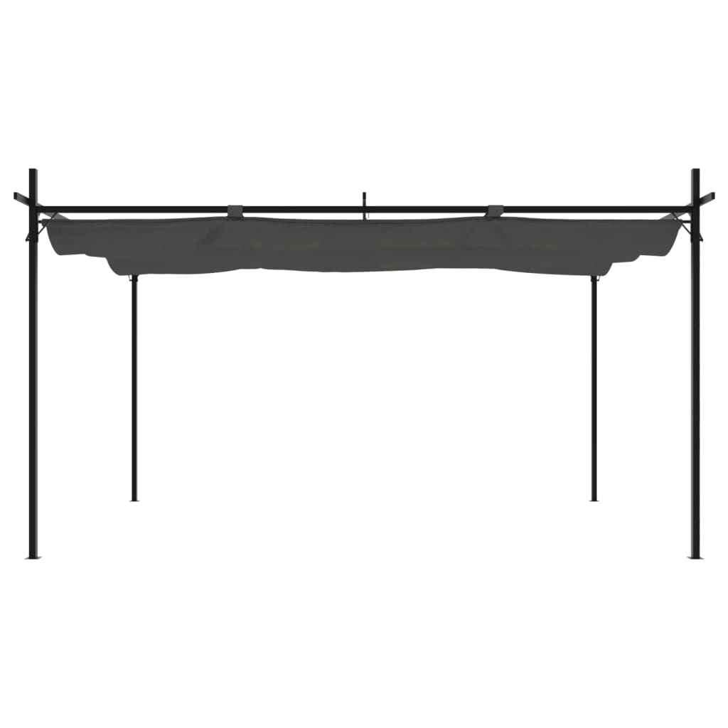 Pergola se zatahovací střechou antracitová 395 x 292 x 230 cm