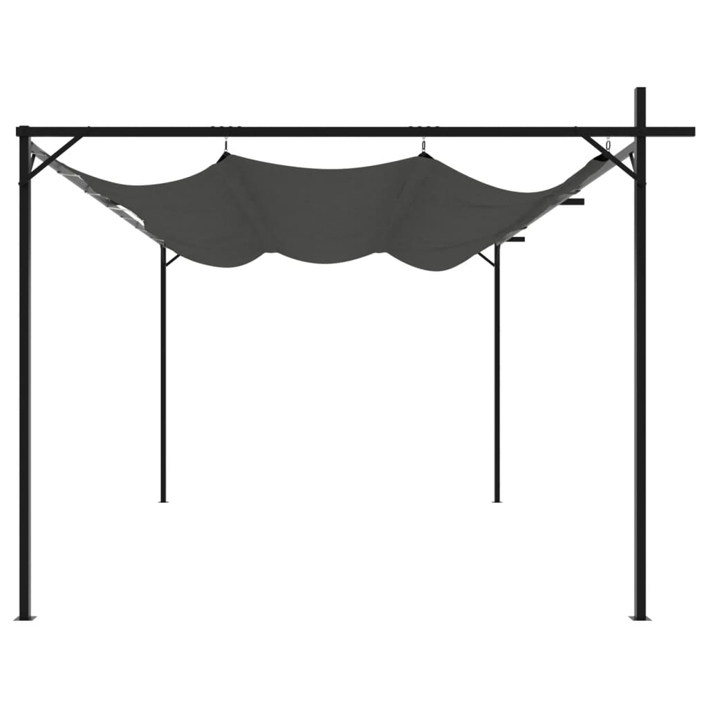 Pergola se zatahovací střechou antracitová 395 x 292 x 230 cm