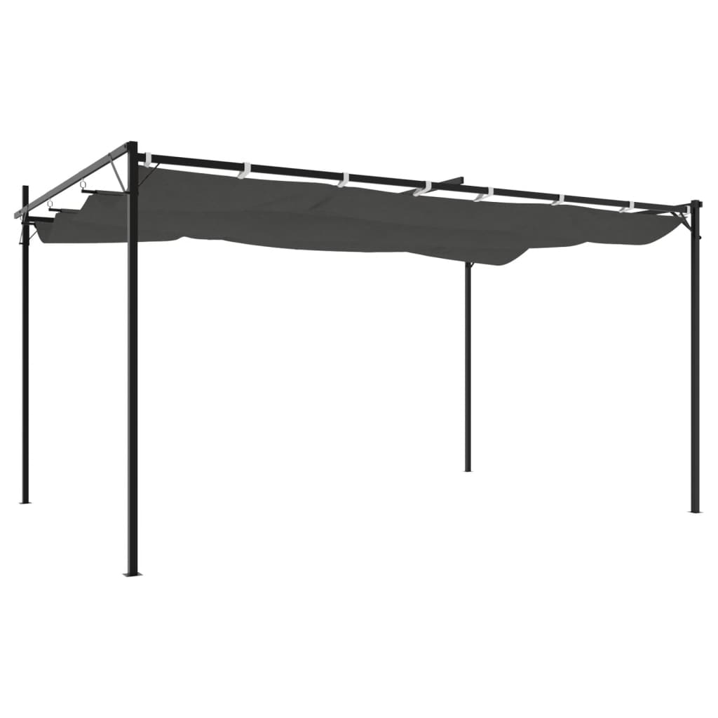 Pergola se zatahovací střechou antracitová 395 x 292 x 230 cm