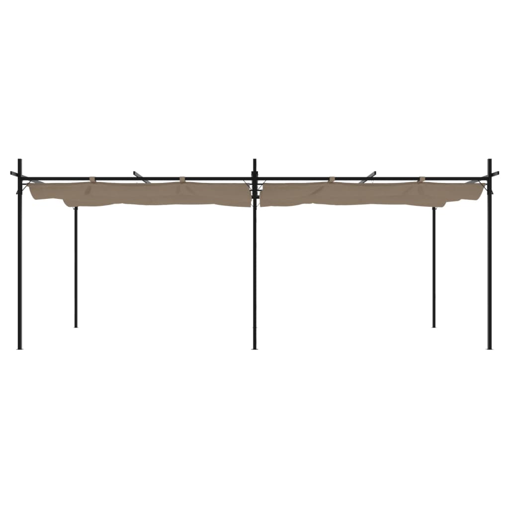 Pergola se zatahovací střechou taupe 589 x 292 x 230 cm