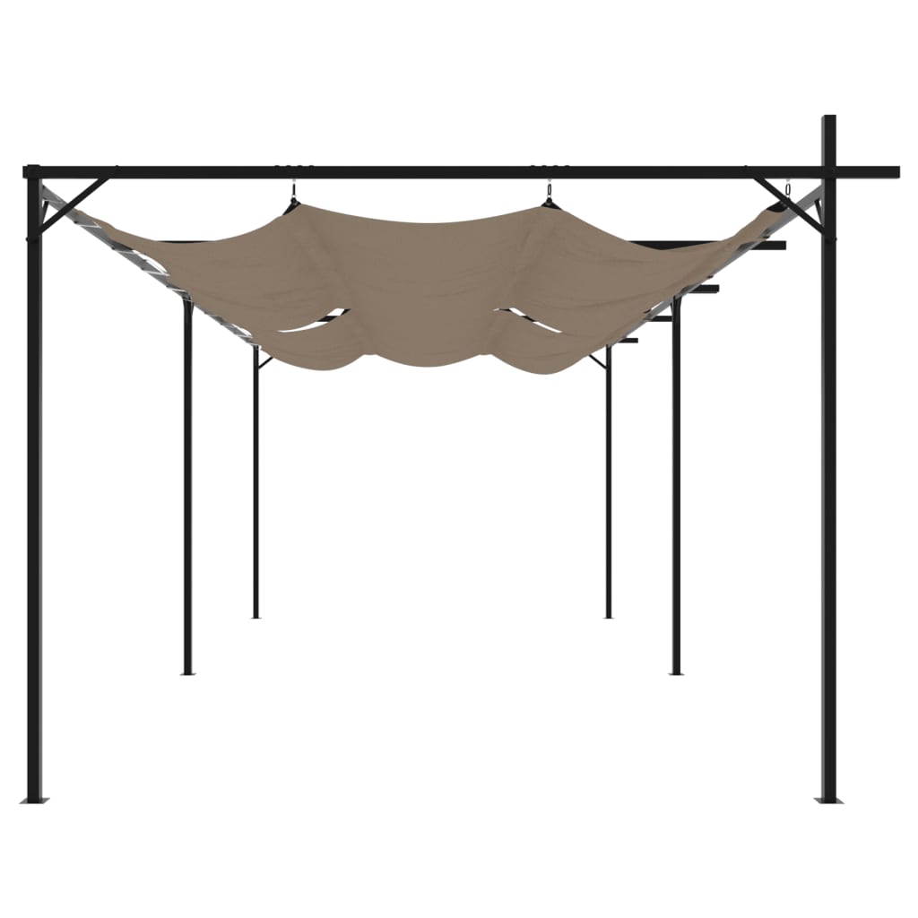 Pergola se zatahovací střechou taupe 589 x 292 x 230 cm